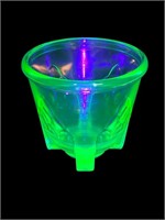 Uranium Glass art deco artichoke measuring 2 cup