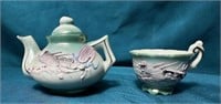 Vintage Dragon Little Teapot & Cup Made in Japan