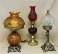 Vintage Pressed Glass Lamp Selection.