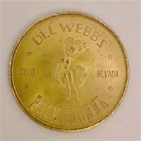 1976 Del Webb's Reno Nevada Primadonna Brass Coin