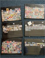 6 Sleeves of Vintage World Stamps 1 Cents & Up