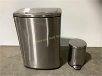Stainless Steel Trashcans W/ Sensor Opening