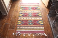 Southwest Woven Wool Rug with String