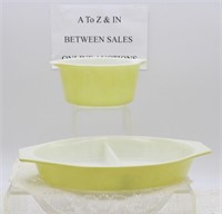 (2) PIECES OF YELLOW PYREX