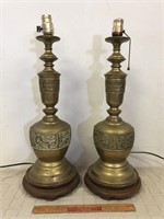 BRASS ACCENT LAMPS- NEED REWIRED
