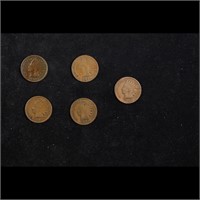 Lot of Five Coins - 1895, 1892, 1904, 1905, 1908 I