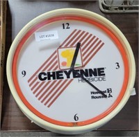 CHEYENNE HERBICIDE ROUND ADVERTISING CLOCK