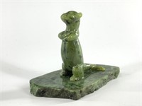 Standing otter on a jade slab 2.5" tall