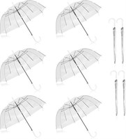 WASING 10 Pack 46 Inch Clear Bubble Umbrella