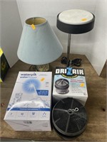 2 desk lamps, water pik water flosser, Dri-z-air
