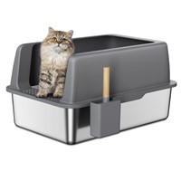 Stainless Steel Litter Box with Lid, Extra Large