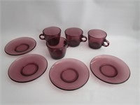 Purple Glass Coffee Set