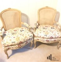 Modern French Style Cane Back Chairs