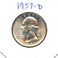 1957-D Washington Uncirculated Silver Quarter