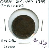 Great Britain 1799 Farthing (Copper)