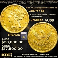 ***Auction Highlight*** 1841-d Gold Liberty Half E