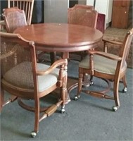 5 PC. Vintage Dining Set, 42" Round Table With 4