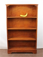Vintage Stained 4-Shelf Pine Bookcase