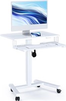Mobile Standing Desk with Keyboard Tray