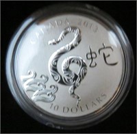 2013 Canada Mint $10 Fine Silver Coin Year Snake