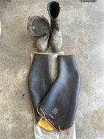 Irish Setter boots size 13, rubber arm protectors
