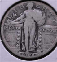 1928 S STANDING QUARTER VG