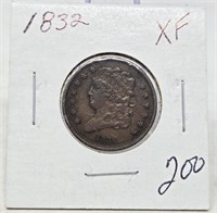 1832 Half Cent XF