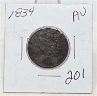 1834 Half Cent AU