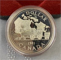 1981 Canada proof silver dollar épreuve en argent