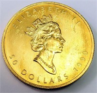 24K  1 Oz Fine 9999 $50 Coin