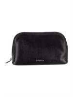 Tiffany & Co. Black Leather Lining Cosmetic Bag