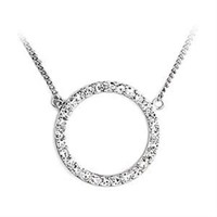 Beautiful .08ct White Sapphire " O " Necklace