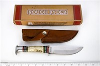 Rough Ryder Fixed Blade Knife w/ Leather Sheath