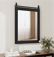 30 x 22 Inch Wall Mount Mirror with Wood Frame