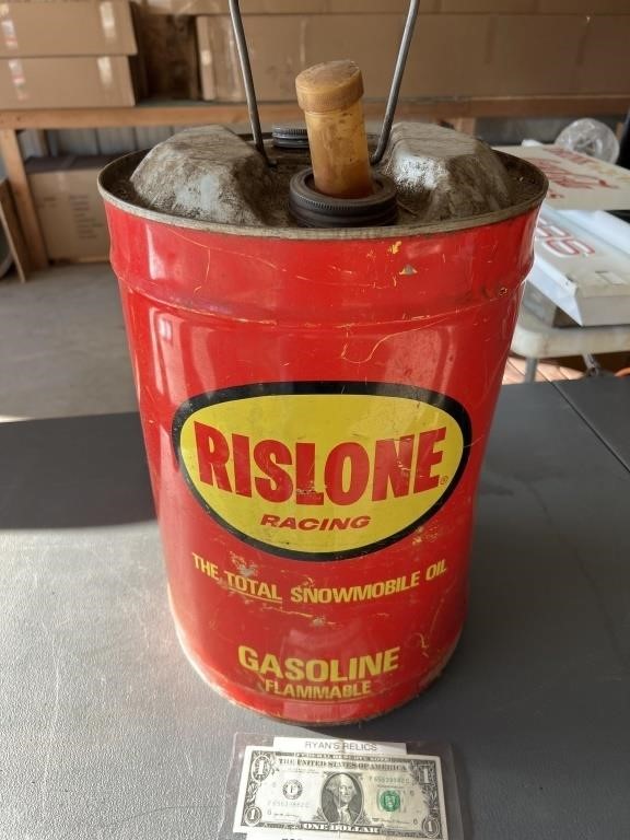 Rislone snowmobile racing advertising gasoline