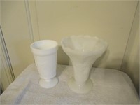 2 Milk Glass Vase