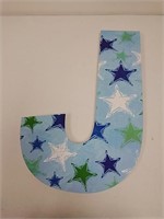 Used Home Decor - Blue starred letter "J" wall