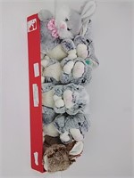 New 6 stuffed toy bunnies, grey, brown