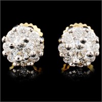 18K Gold 0.66ctw Diamond Earrings