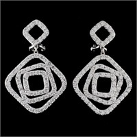 18K White Gold 3.65ct Diamond Earrings