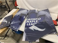 5 PIECE TORONTO MAPLE LEAFS POSTER BOARD ART