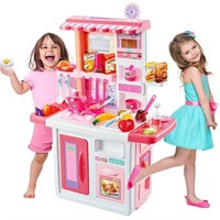 B715  Beefunni 33" Pink Play Kitchen Food Set
