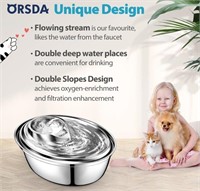 ORSDA D30 Cat Water Fountain Stainless Steel, 2L
