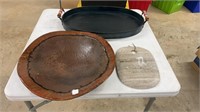 Pottery Tray, Black Tray, Marble Cutting Board