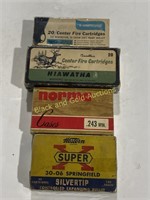 (4) VTG Empty Rifle Ammo Boxes: Norma & More