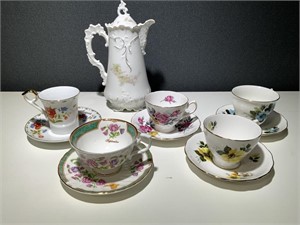 Plethora of VTG Birthday Tea Cups & Saucers