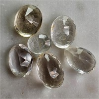 40 Ct Faceted White Quartz Gemstones Lot of 6 Pcs,