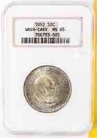 Coin 1952 Washington - Carver Half Dollar NGC MS65