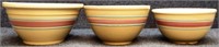 (3) Watt Pottery Mixing / Nesting Bowls