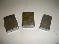 3 Vintage Zippo Lighters -Resort